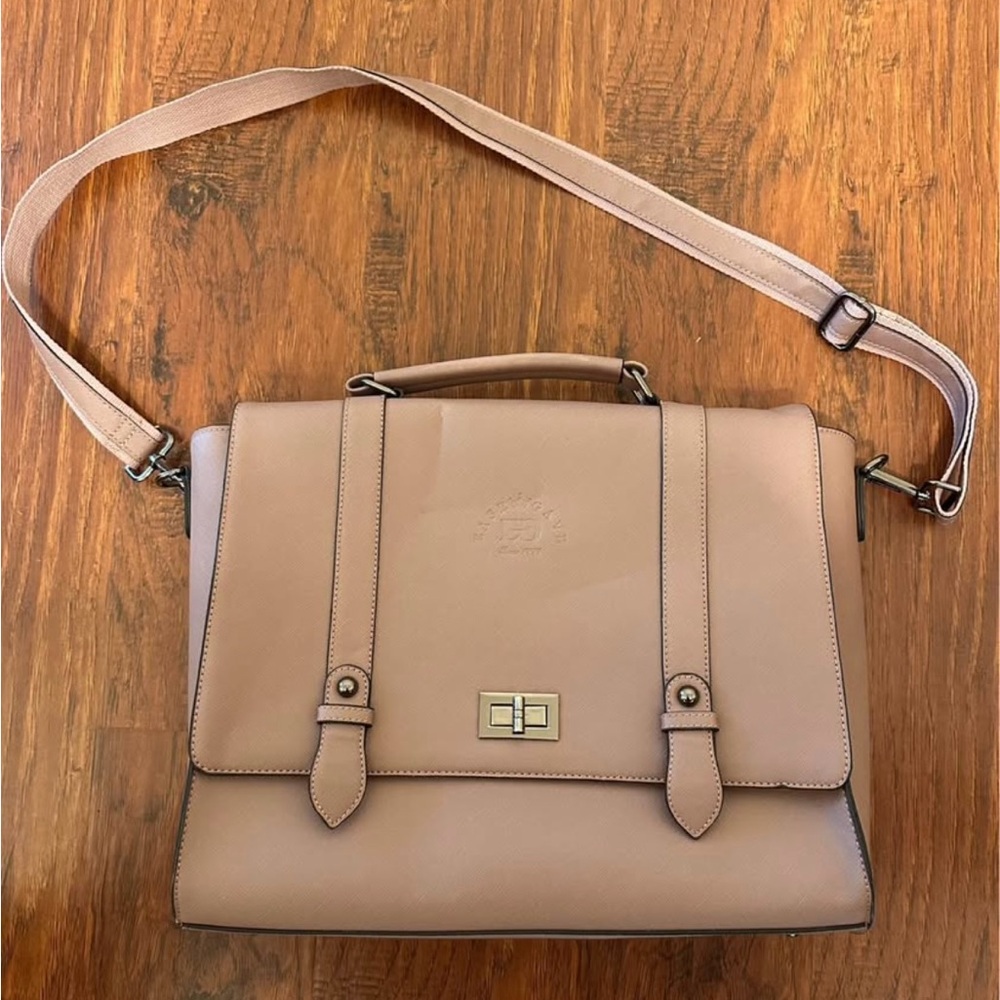 Elegant Light Purple Leather Satchel